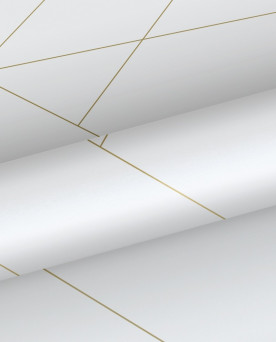 Papier peint géométrique Black, White and Gold Esta Home Lignes Graphiques Blanc et or 139143