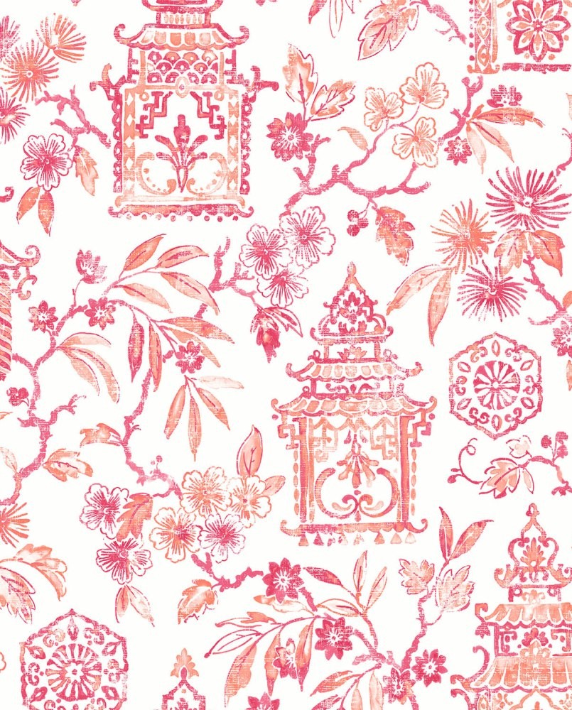 Papier peint Temple Happy Corail FD26313