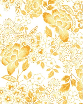 Papier peint Fleurs Tropicales Jaune Moutarde FD26302