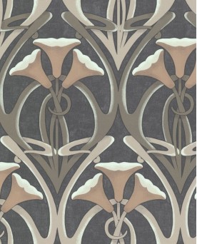 Papier peint vinyle art deco floral sur intissé