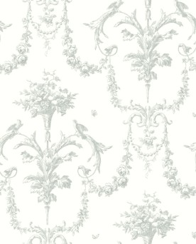 Papier peint intissé Toile de Jouy motif corne d'abondance