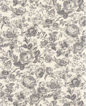 Papier peint intissé floral Noir Les Belles Toiles de Jouy 2