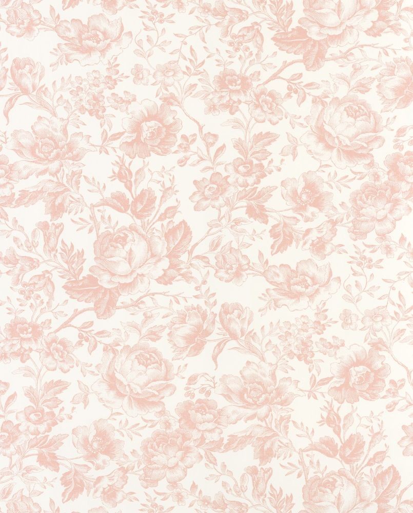 Papier peint intissé floral Rose Les Belles Toiles de Jouy 2
