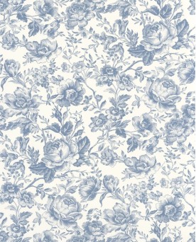 Papier peint intissé floral Bleu Les Belles Toiles de Jouy 2