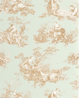 Papier peint intissé Toile de Jouy Vert Les Belles Toiles de Jouy 2