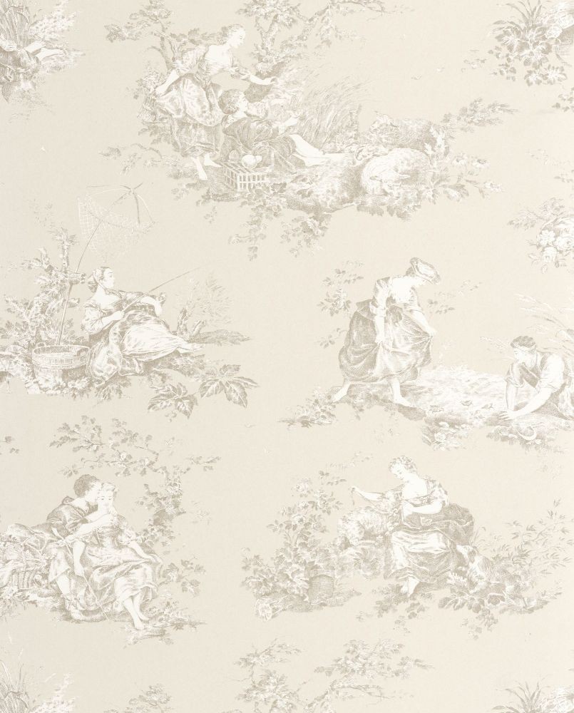 Papier peint intissé Toile de Jouy Beige Les Belles Toiles de Jouy 2