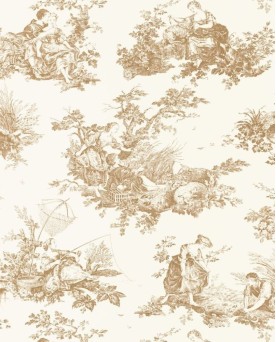 Papier peint intissé Toile de Jouy Camel Les Belles Toiles de Jouy 2