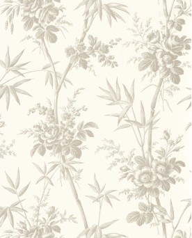 Papier peint intissé floral Taupe Les Belles Toiles de Jouy 2