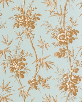 Papier peint intissé floral Bleu Les Belles Toiles de Jouy 2