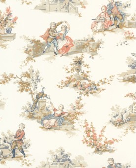 Papier peint intissé Toile de Jouy Multicolore Les Belles Toiles de Jouy 2