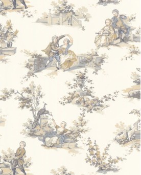 Papier peint intissé Toile de Jouy Beige Les Belles Toiles de Jouy 2