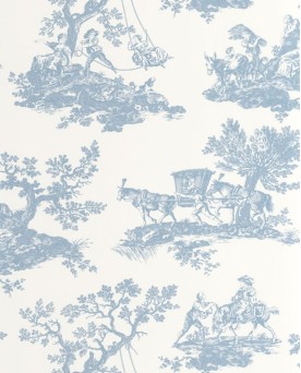 Papier peint intissé Toile de Jouy Bleu Les Belles Toiles de Jouy 2