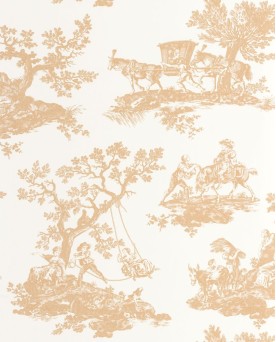 Papier peint intissé Toile de Jouy Camel Les Belles Toiles de Jouy 2