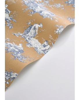 Papier peint intissé Toile de Jouy Orange Les Belles Toiles de Jouy 2