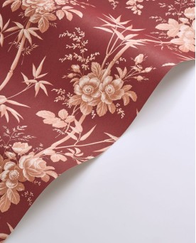 Papier peint intissé floral Rouge Les Belles Toiles de Jouy 2