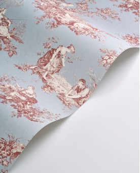 Papier peint intissé Toile de Jouy Rouge Les Belles Toiles de Jouy 2