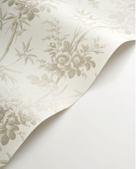 Papier peint intissé floral Taupe Les Belles Toiles de Jouy 2