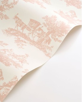 Papier peint intissé Toile de Jouy Rose Les Belles Toiles de Jouy 2