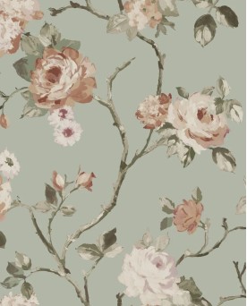 Papier peint intissé grandes fleurs vintage