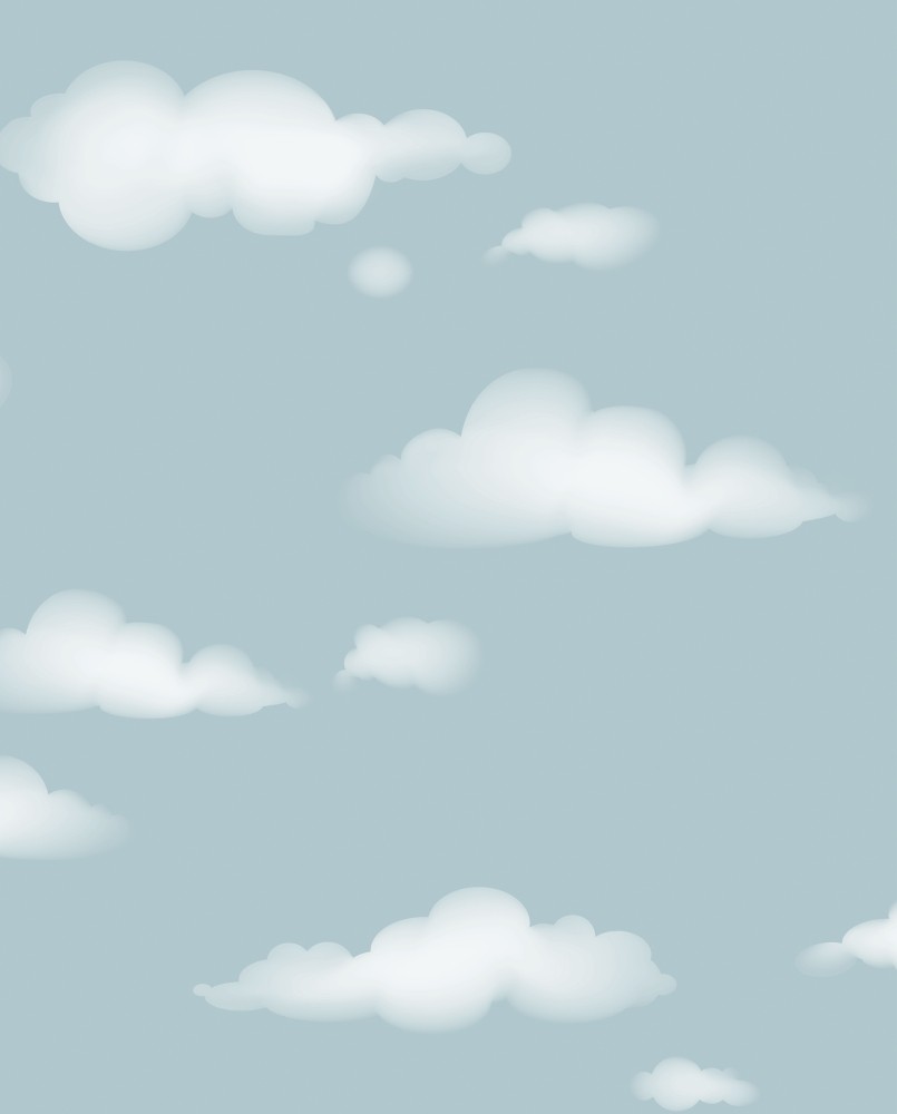 Papier peint intissé enfant Bleu Ciel Etoilé