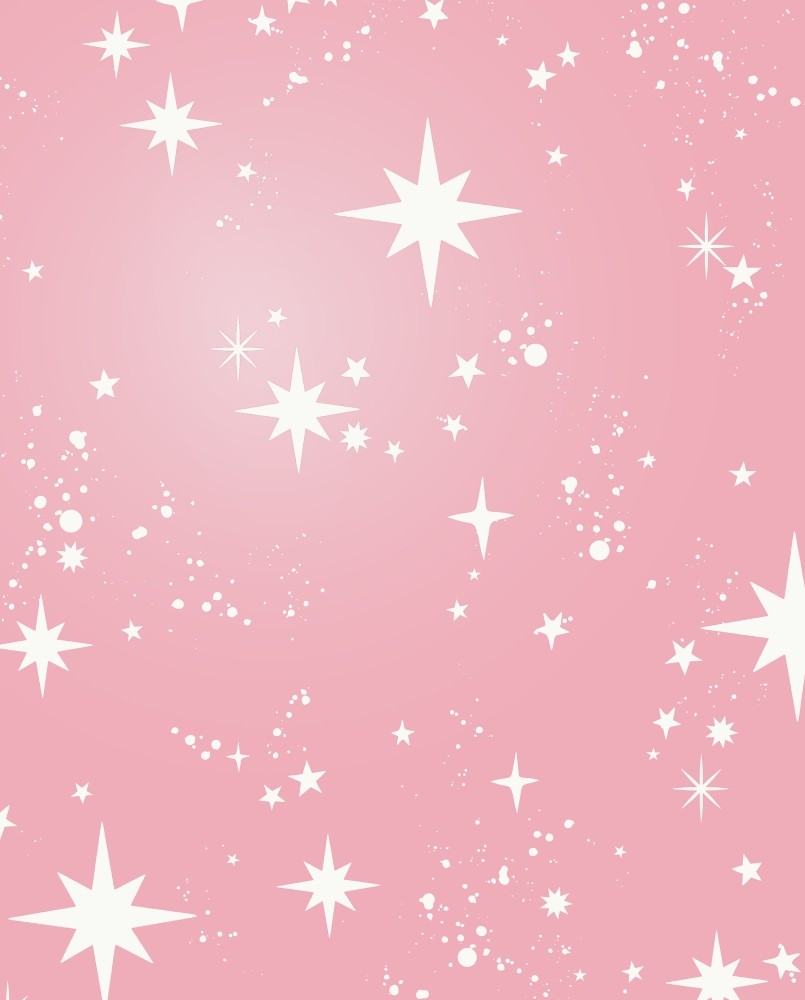 Papier peint intissé enfant Rose Ciel Etoilé