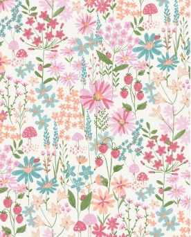 Papier peint intissé enfant Multicolore Floral