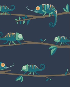Papier peint intissé enfant Bleu Savane Joyeuse