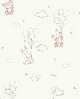 Papier peint intissé enfant Rose Ourson